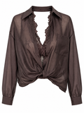 CAMISA DE ENCAJE MARRÓN