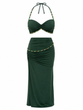 Conjunto verde piedras