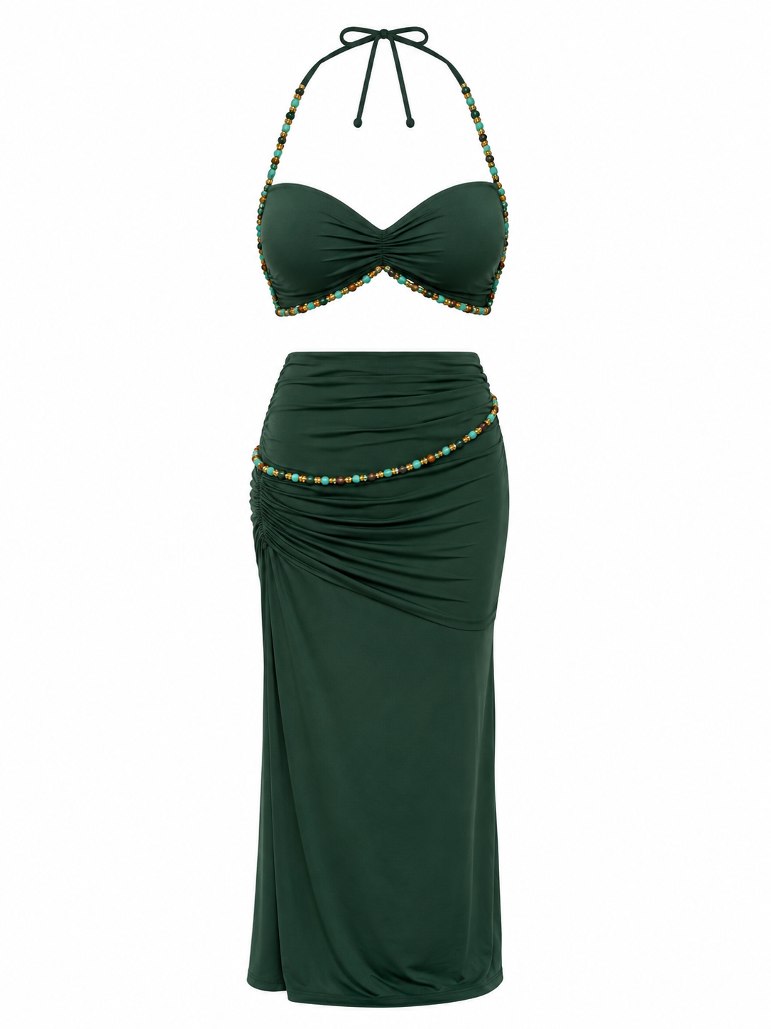 Conjunto verde piedras
