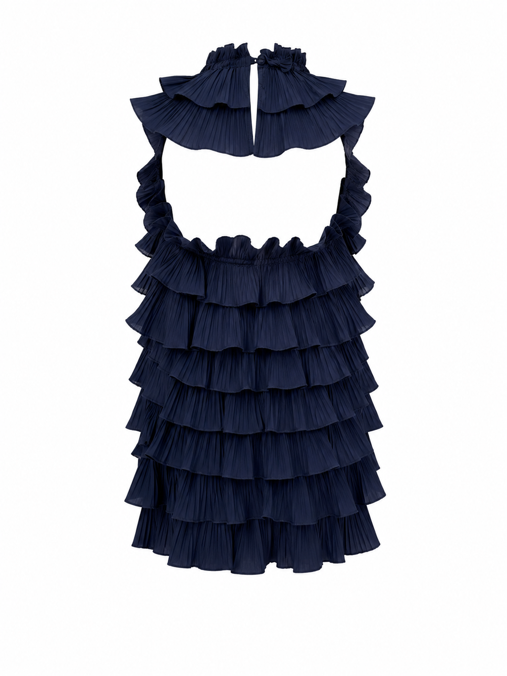 Vestido azul espalda descubierta