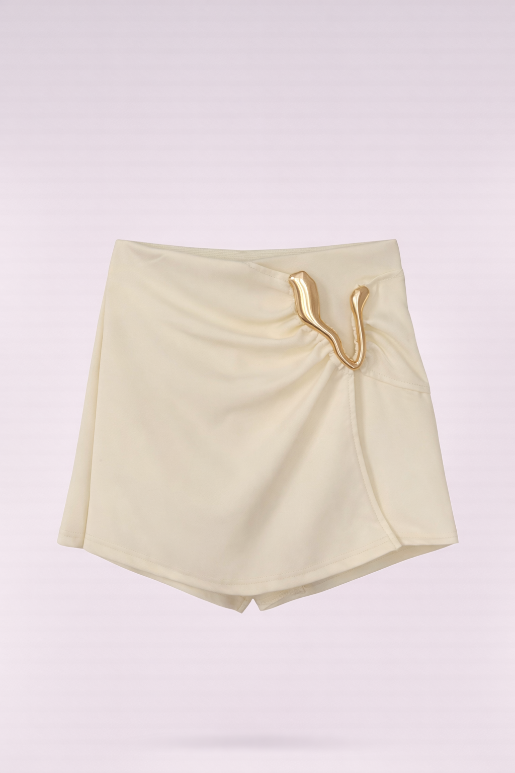 Falda pantalón detalle dorado amarilla