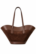 Bolso shopper marrón bicolor