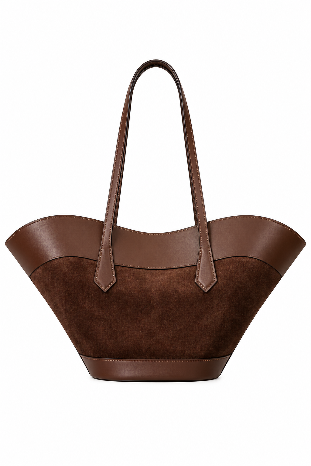 Bolso shopper marrón bicolor