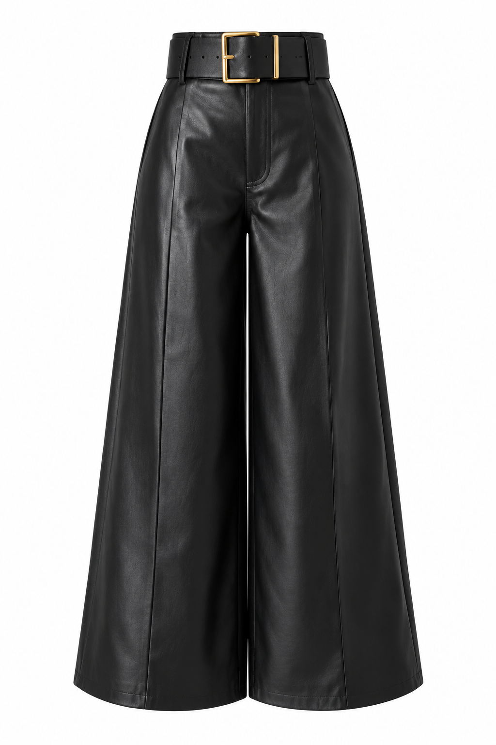 Pantalón Palazzo Efecto Piel Negro