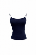 Feinripp-Trägertop in Marineblau