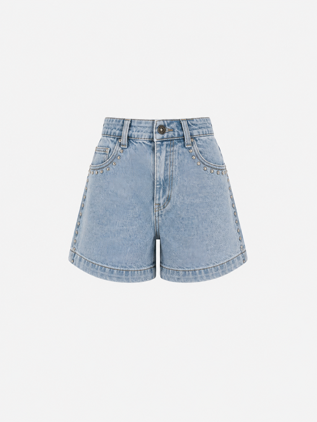 Jeans-Bermudas mit Nieten