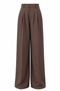 Pantalón sastre marrón  de pierna ancha