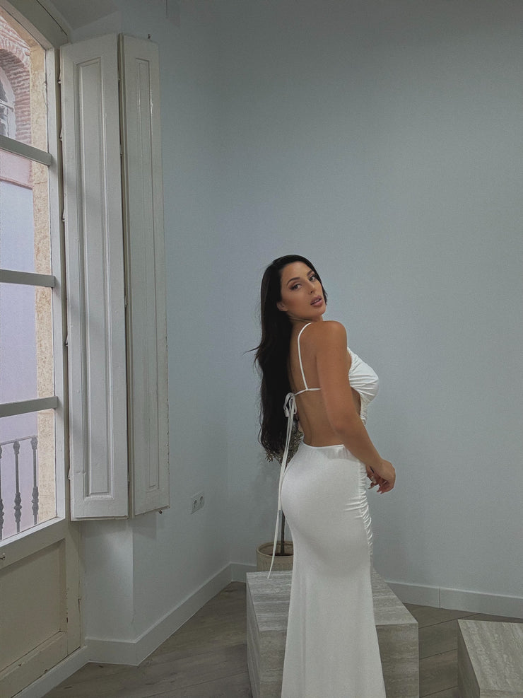 Vestido midi blanco