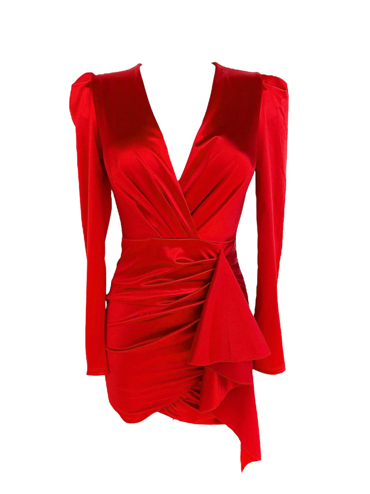 Vestido raso rojo