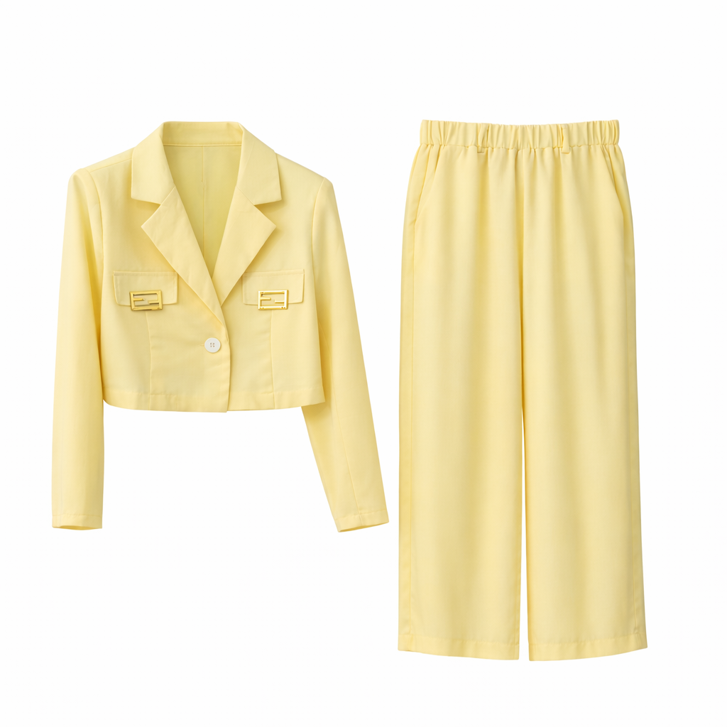 Traje amarillo lino