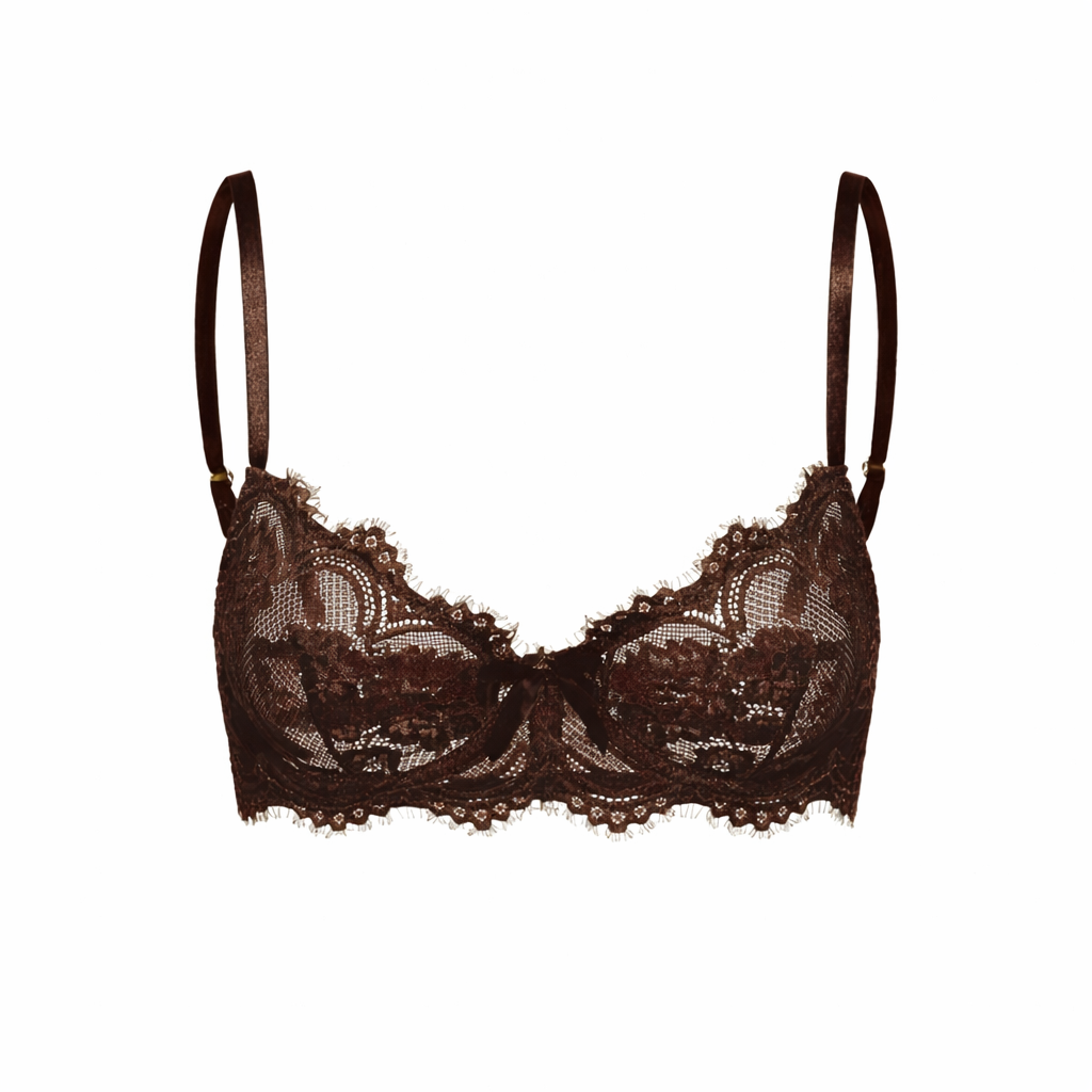 Brauner Spitzen-BH