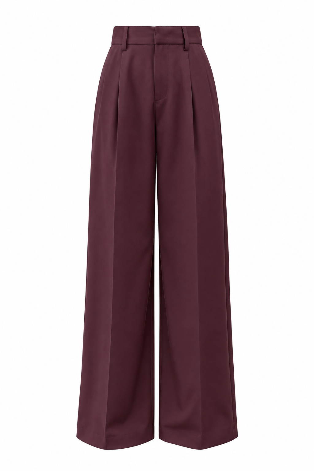 Pantalón sastre granate de pierna ancha