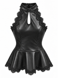 TOP PEPLUM BLACK LACE