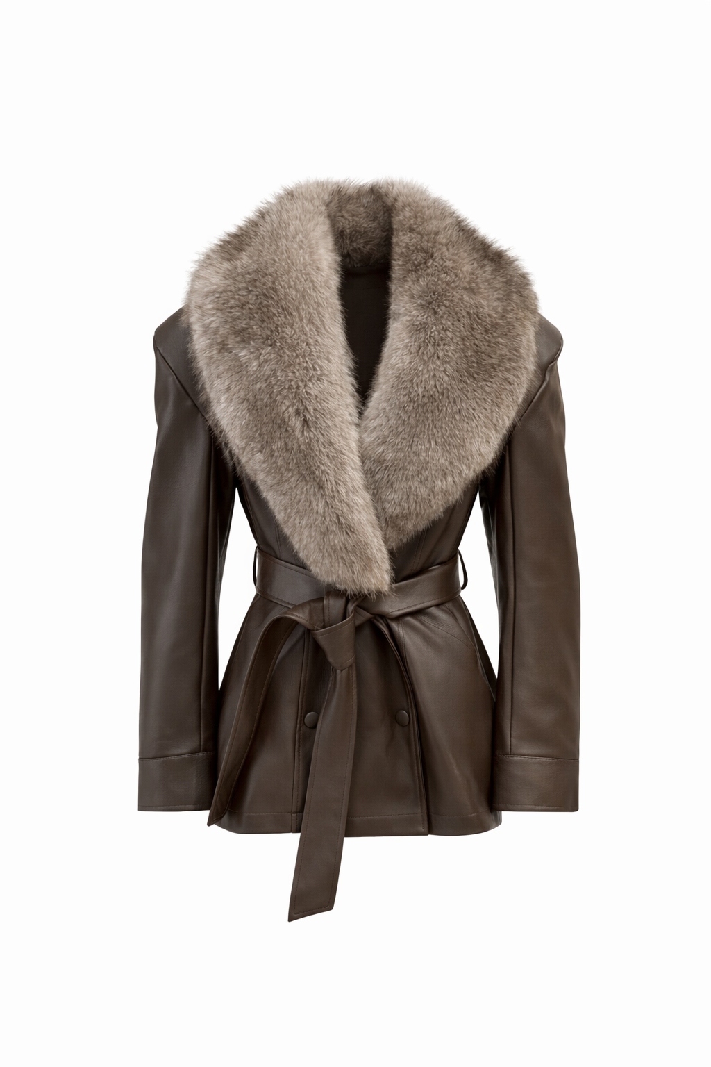 Jacke in Felloptik