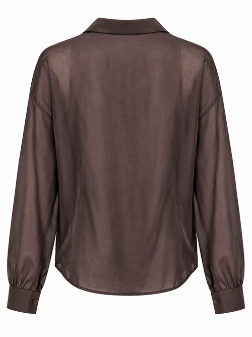 CAMISA DE ENCAJE MARRÓN