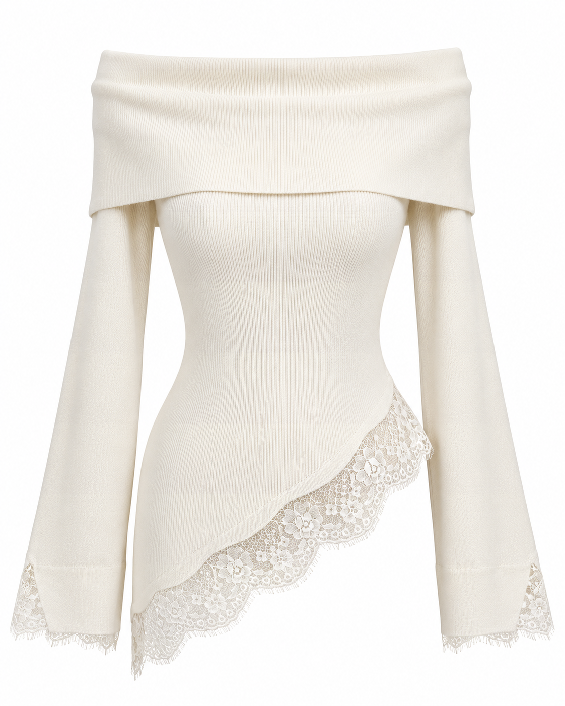 JERSEY CÉLESTE DENTELLE – MARFIL