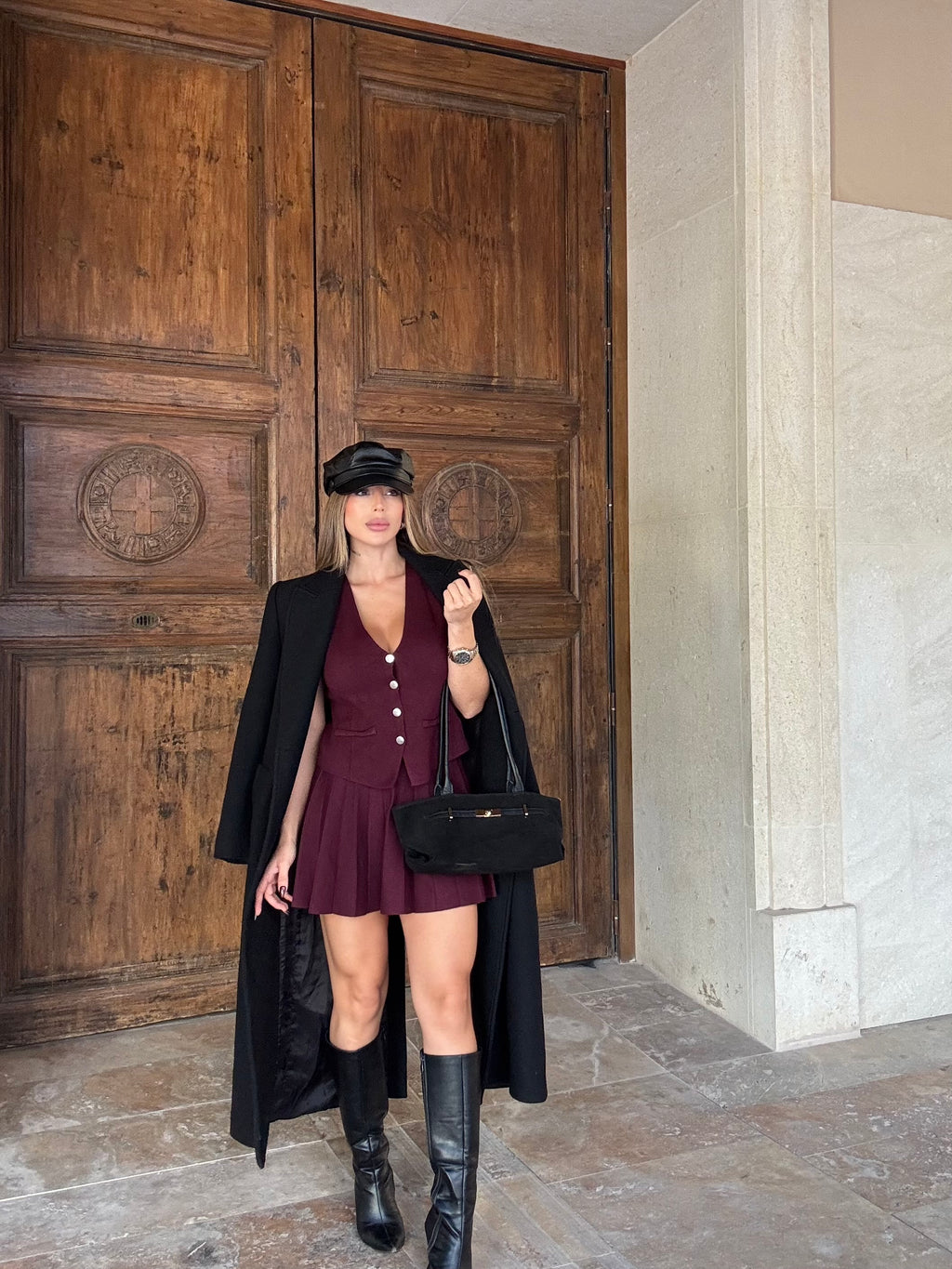 Falda Siena Burgundy