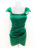 Vestido verde raso