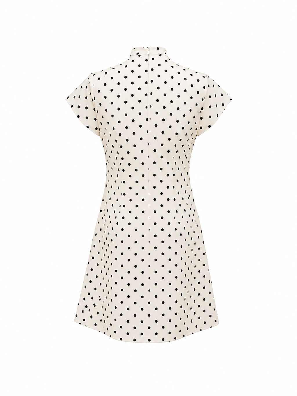 Cremefarbenes Kleid mit Tupfen