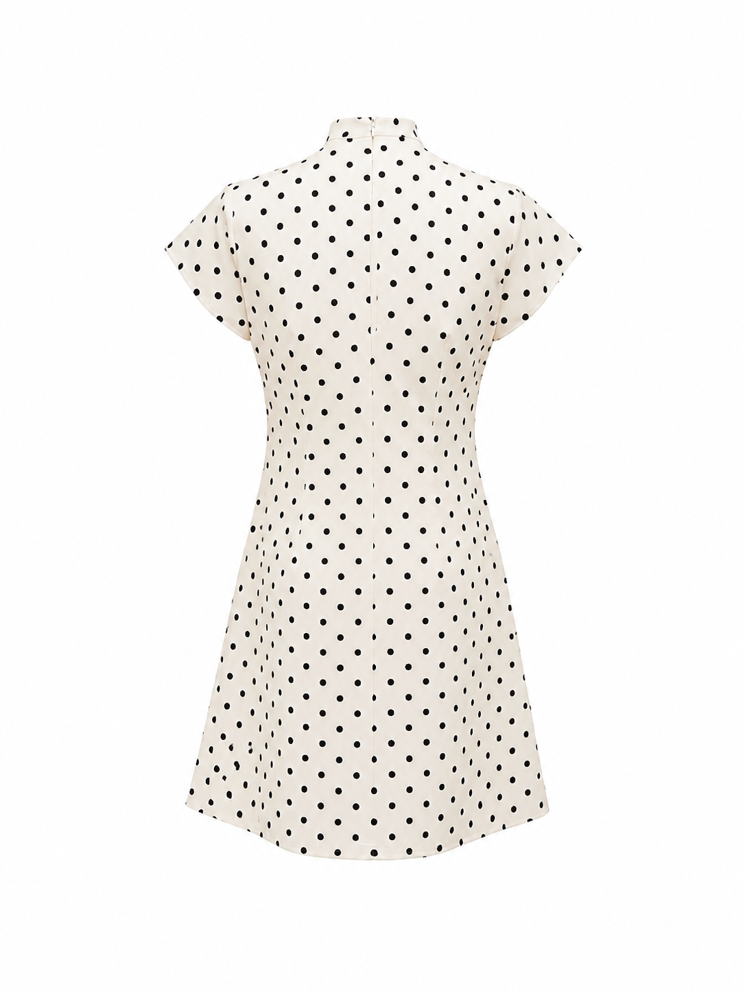 Cremefarbenes Kleid mit Tupfen