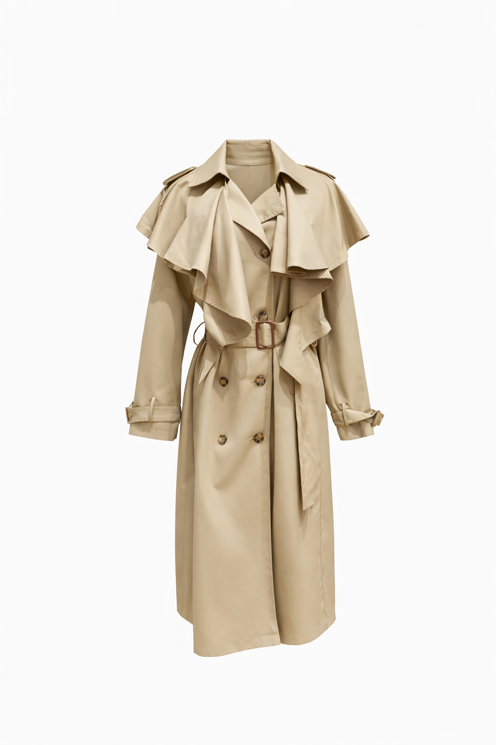 Cremefarbener Trenchcoat
