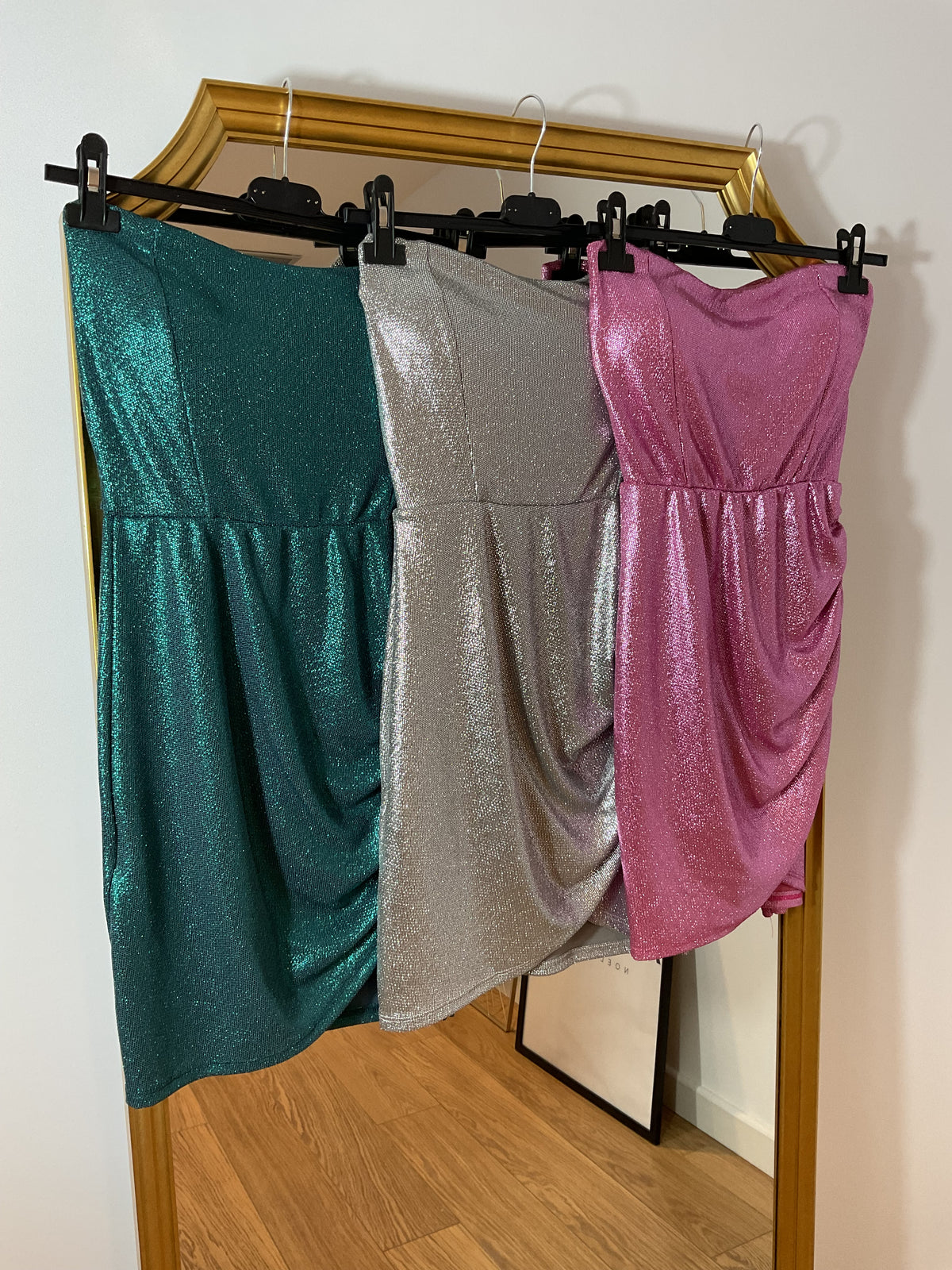 Vestido plata brillo