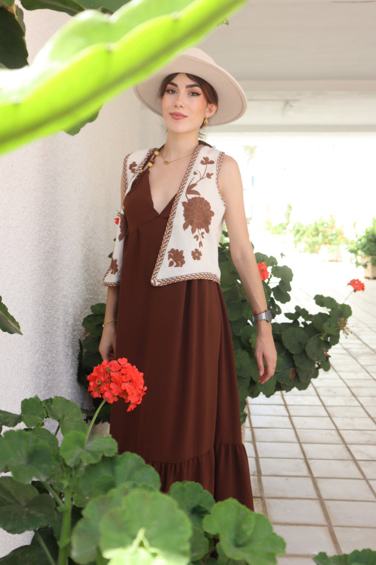 Vestido marrón boho