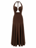 Vestido marrón  escote corazón