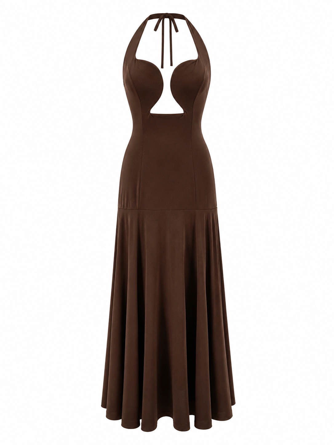 Braunes Kleid Herzausschnitt