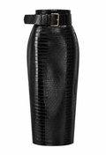 FALDA VALENTINA CROCO – NEGRO