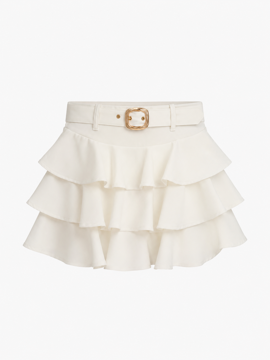 Falda pantalón volantes blanco
