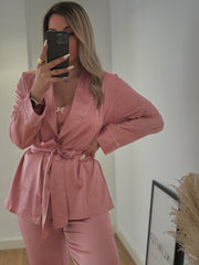 Pijama  rosa  oscuro  3 piezas