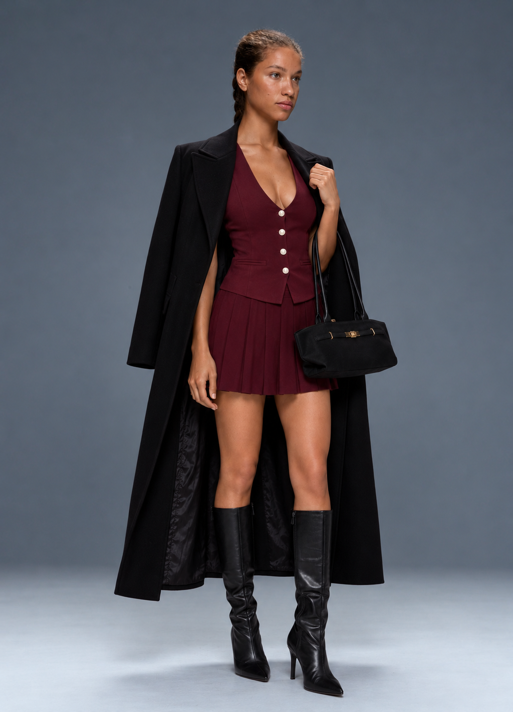 Falda Siena Burgundy