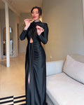 Vestido negro brillante