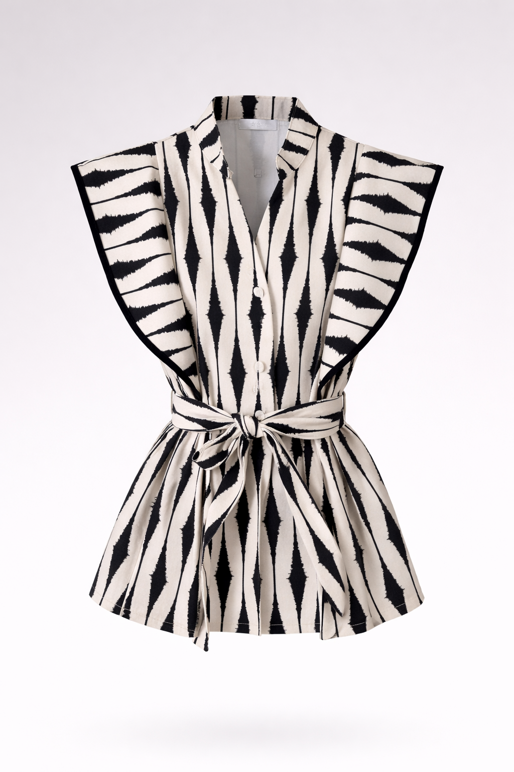 Schwarze Bluse mit Revers