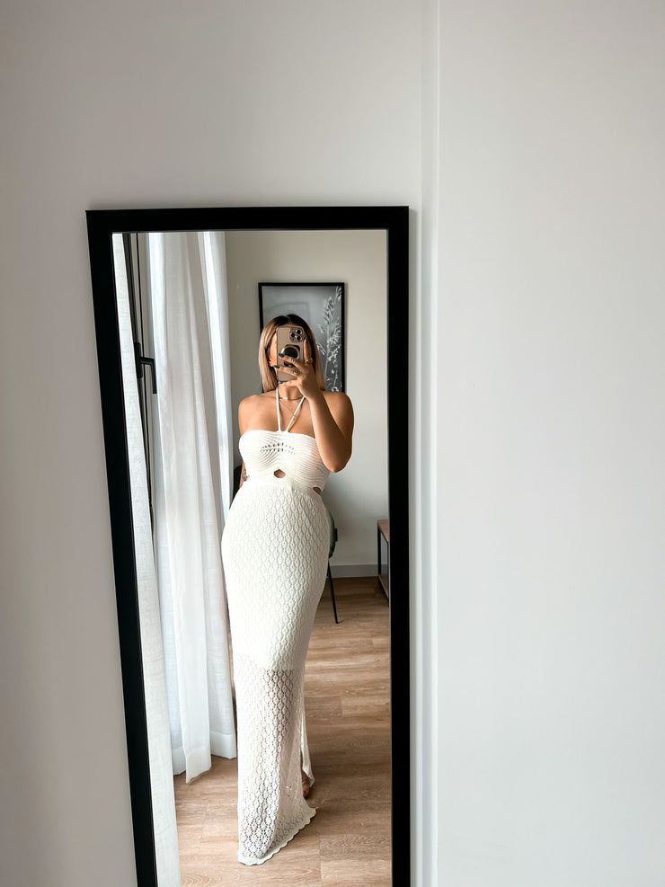 Vestido abertura blanco