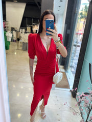 Vestido rojo midi