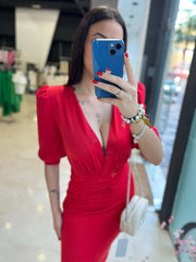 Vestido rojo midi